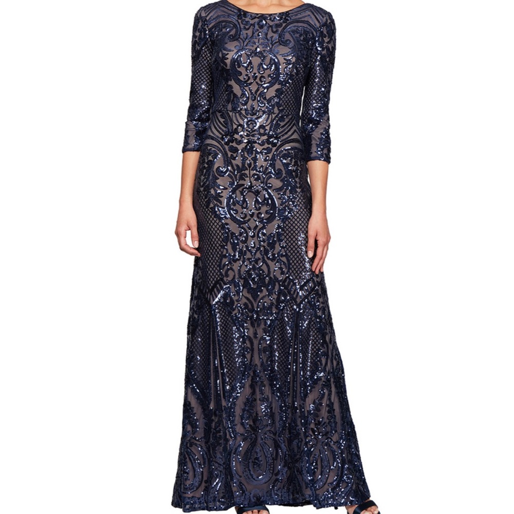 NWT Navy Alex Evenings Gown